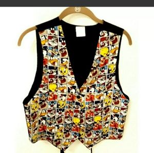 Vintage 1993 Looney Tunes Vest Black Tweety Bird S